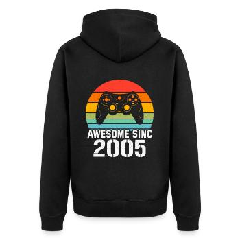 Cadeau Anniversaire 2005 Pour Tous les Gamers 2005 - Veste à capuche bio Premium Unisexe - noir - Dos - Nico (187cm)