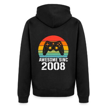 2008 Anniversary Gift for All Gamers 2008 - Unisex Premium Organic Zip Hoodie - black - Back - Nico (187cm)