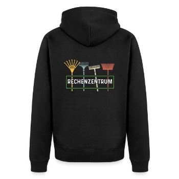 Rechenzentrum Rechner Computer EDV Server lustig - Unisex Premium Bio Zip Hoodie - Schwarz - Hinten - Nico (187cm)