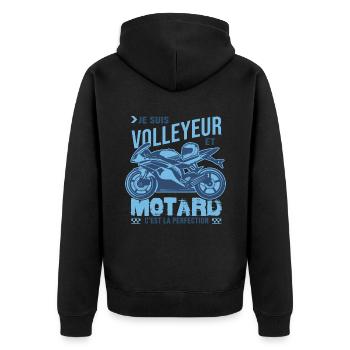 motard parfait volleyeur parfait - Veste à capuche bio Premium Unisexe - noir - Dos - Nico (187cm)