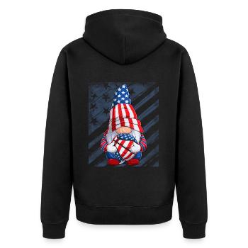 Gnome Basketball Drapeau Américain Basket-ball - Veste à capuche bio Premium Unisexe - noir - Dos - Nico (187cm)