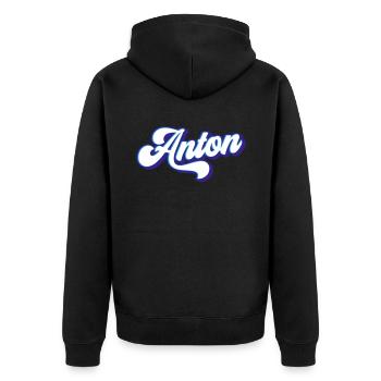 Anton | Couleurs changeantes - Veste à capuche bio Premium Unisexe - noir - Dos - Nico (187cm)