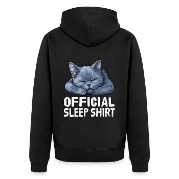 Offizielles Sleepshirt Russisch Russisch blau - Unisex Premium Bio Zip Hoodie - Schwarz - Hinten - Nico (187cm)