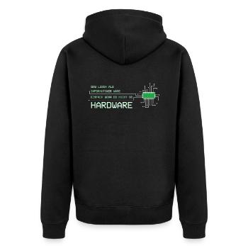 Computer Scientist Technician Life would simply be hardware - Unisex Premium Organic Zip Hoodie - black - Back - Nico (187cm)