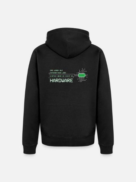 Informatiker Techniker Leben wäre einfach Hardware - Unisex Premium Bio Zip Hoodie - Schwarz