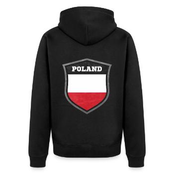 Polen - Unisex Premium Bio Zip Hoodie - Schwarz - Hinten - Nico (187cm)