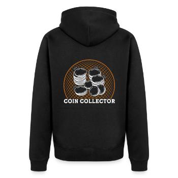 Coin Collecting Coin Collector Gift - Unisex Premium Organic Zip Hoodie - black - Back - Nico (187cm)