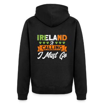 Drapeau irlandais Irlande Irlande Cadeau de Noël - Veste à capuche bio Premium Unisexe - noir - Dos - Nico (187cm)