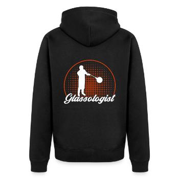 Glasbläserei Glasblasen Glasbläser Geschenk - Unisex Premium Bio Zip Hoodie - Schwarz - Hinten - Nico (187cm)