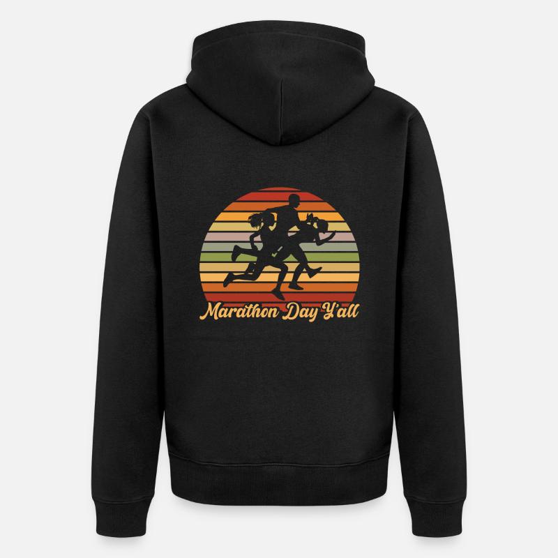 Halbmarathon Joggen Laufen Geschenk - Unisex Premium Bio Zip Hoodie - Schwarz