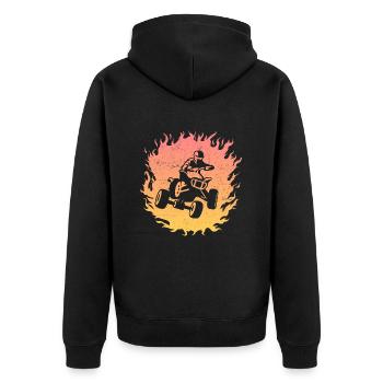 Quad Biker Boys Offroad Quad Driver ATV - Unisex Premium Organic Zip Hoodie - black - Back - Nico (187cm)