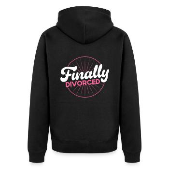 Geschieden Ex Partner Auflösung der Ehe Geschenk - Unisex Premium Bio Zip Hoodie - Schwarz - Hinten - Nico (187cm)