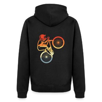 Mountain Bike Bike Cyclist Mountain Biking - Unisex Premium Organic Zip Hoodie - black - Back - Nico (187cm)