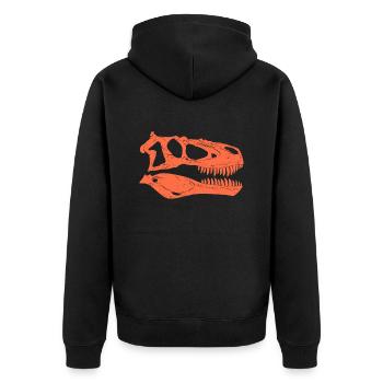 Daspletosaurus fossil skull - Unisex Premium Organic Zip Hoodie - black - Back - Nico (187cm)