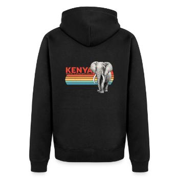 Eléphant Kenya - Veste à capuche bio Premium Unisexe - noir - Dos - Nico (187cm)