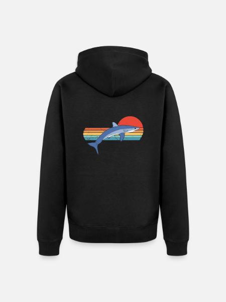 Mako Shark - Unisex Premium Organic Zip Hoodie - black