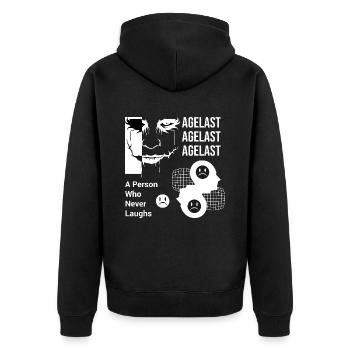 Agelast : une personne qui ne rit jamais - Veste à capuche bio Premium Unisexe - noir - Dos - Nico (187cm)
