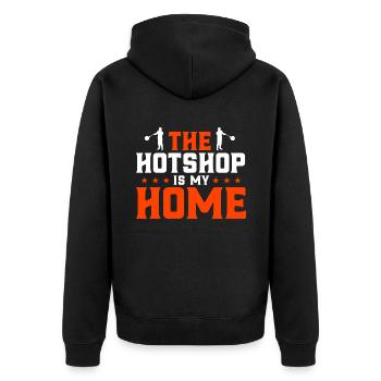 Glasbläser Glasarbeiter Glasbläser Geschenk - Unisex Premium Bio Zip Hoodie - Schwarz - Hinten - Nico (187cm)