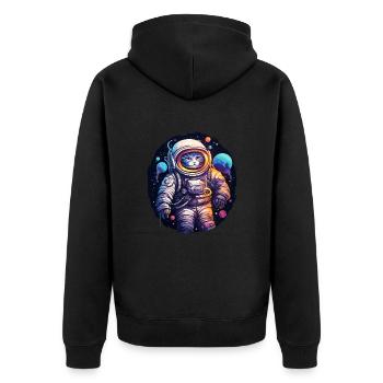 Univers des astronautes de l’espace Cat - Veste à capuche bio Premium Unisexe - noir - Dos - Nico (187cm)