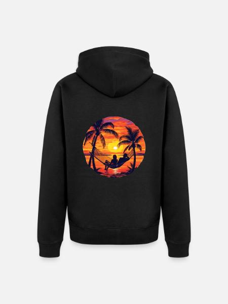 Hammock Beach Sea Suset - Unisex Premium Organic Zip Hoodie - black