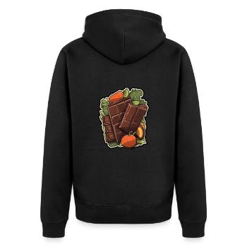 Chocolat - Indulgence minimaliste - Veste à capuche bio Premium Unisexe - noir - Dos - Nico (187cm)