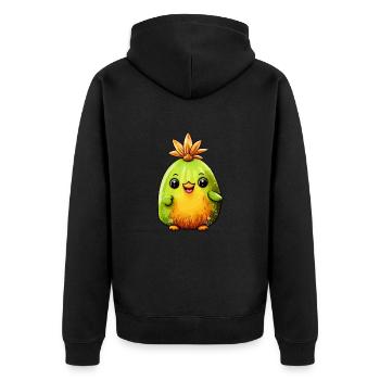 Happy Kiwi - Mignonnerie déchaînée - Veste à capuche bio Premium Unisexe - noir - Dos - Nico (187cm)