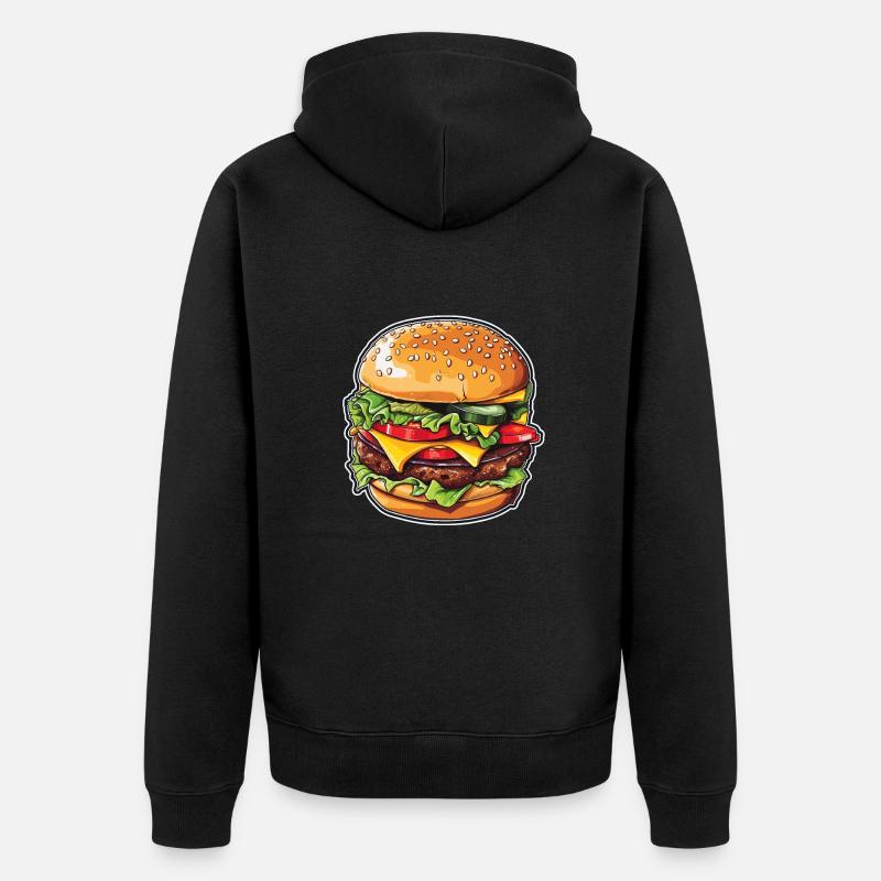 Cheeseburger Magic - Veste à capuche bio Premium Unisexe - noir
