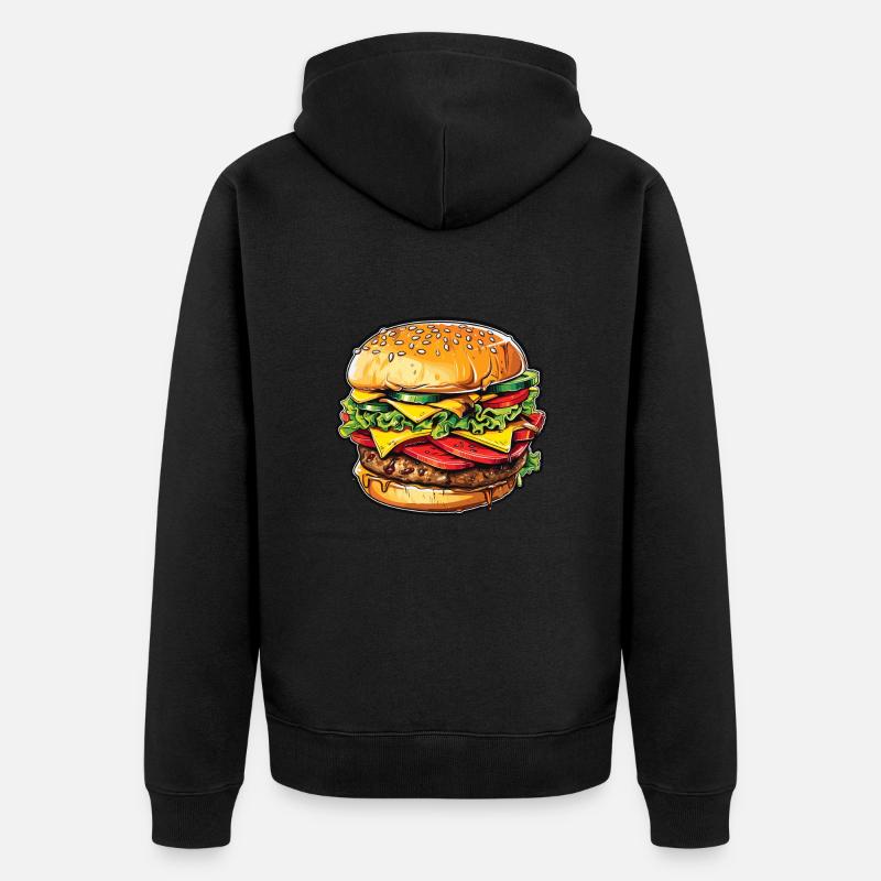 Cheeseburger Euphorie - Unisex Premium Bio Zip Hoodie - Schwarz