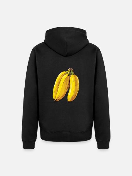 Bananengelbe Köstlichkeiten - Unisex Premium Bio Zip Hoodie - Schwarz
