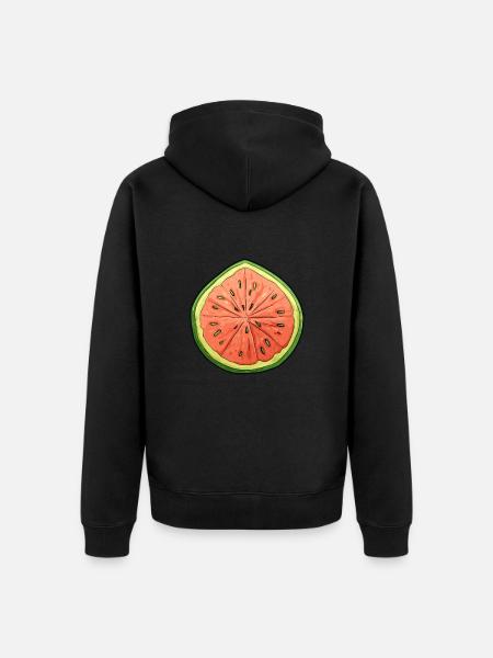 Melon slice - living - Unisex Premium Organic Zip Hoodie - black