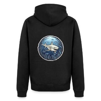 Symphonie des requins - Veste à capuche bio Premium Unisexe - noir - Dos - Nico (187cm)