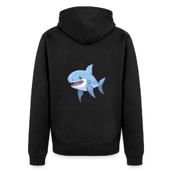 Kawaii Hai - Prédateur espiègle - Veste à capuche bio Premium Unisexe - noir - Dos - Nico (187cm)