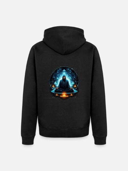 Buddha In Meditation - Unisex Premium Bio Zip Hoodie - Schwarz