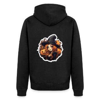 Sorcière d’Halloween - Veste à capuche bio Premium Unisexe - noir - Dos - Nico (187cm)