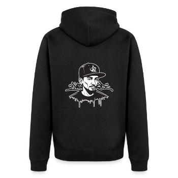 Graffiti im New Yorker Stil - Unisex Premium Bio Zip Hoodie - Schwarz - Hinten - Nico (187cm)