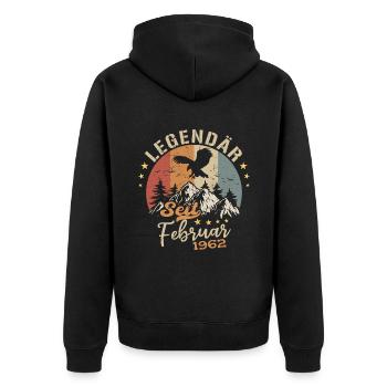 Légendaire depuis février 1962 Anniversaire 1962 - Veste à capuche bio Premium Unisexe - noir - Dos - Nico (187cm)