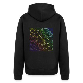 Sterne bunt Sternenhimmel Regenbogen Geschenkidee - Unisex Premium Bio Zip Hoodie - Schwarz - Hinten - Nico (187cm)
