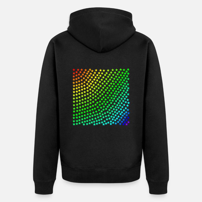 Stern Sterne Regenbogen bunt Geschenkidee - Unisex Premium Bio Zip Hoodie - Schwarz