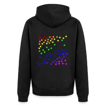 Stars rainbow gift idea colorful - Unisex Premium Organic Zip Hoodie - black - Back - Nico (187cm)