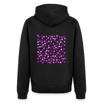 Sterne rosa pink rosarot Geschenkidee - Unisex Premium Bio Zip Hoodie - Schwarz - Hinten - Nico (187cm)