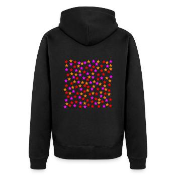 Red Orange Pink Pink Stars Gift Idea - Unisex Premium Organic Zip Hoodie - black - Back - Nico (187cm)