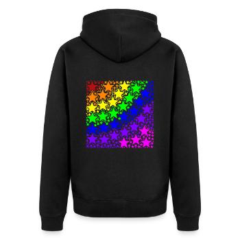 Étoiles arc-en-ciel idée cadeau coloré LGBT LGBTQ - Veste à capuche bio Premium Unisexe - noir - Dos - Nico (187cm)