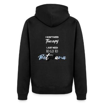Botswana Geschenkidee botswanisch lustig Therapie - Unisex Premium Bio Zip Hoodie - Schwarz - Hinten - Nico (187cm)