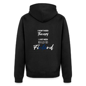 Finlande Idée Cadeau Drapeau Finlandais Drôle - Veste à capuche bio Premium Unisexe - noir - Dos - Nico (187cm)