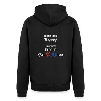 Südkorea witzige Geschenkidee mit Spruch - Unisex Premium Bio Zip Hoodie - Schwarz - Hinten - Nico (187cm)