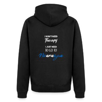 Nicaragua Geschenkidee lustig witziger Spruch - Unisex Premium Bio Zip Hoodie - Schwarz - Hinten - Nico (187cm)