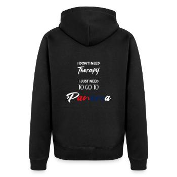 Panama Idée Cadeau Drôle Dicton Thérapie Humour - Veste à capuche bio Premium Unisexe - noir - Dos - Nico (187cm)
