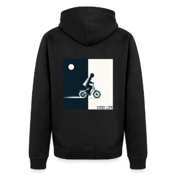 La vie à vélo - Veste à capuche bio Premium Unisexe - noir - Dos - Nico (187cm)