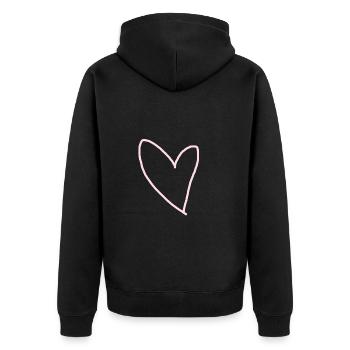 Coeur Rose Idée Cadeau Amour Amoureux - Veste à capuche bio Premium Unisexe - noir - Dos - Nico (187cm)