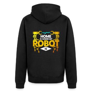 Robotics Engineer Teacher Technology Gift - Unisex Premium Organic Zip Hoodie - black - Back - Nico (187cm)